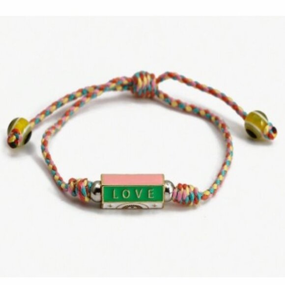 NWT boho vibe enamel Love locket charm bracelet - Picture 3 of 4